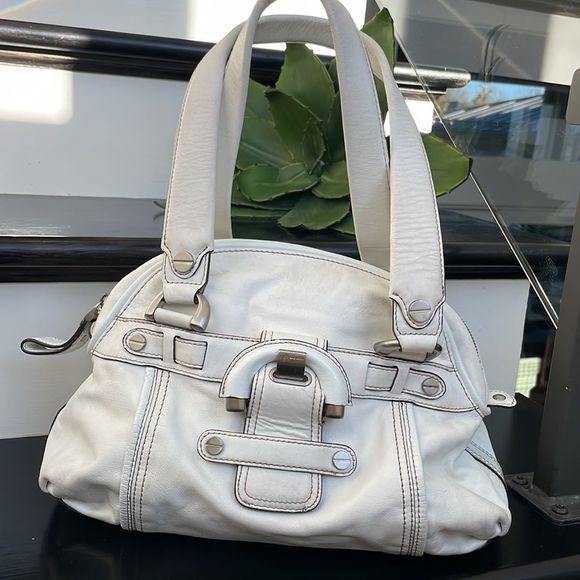 b. makowsky Handbags - B. Makowski, genuine, leather shoulder handbag, purse, white.